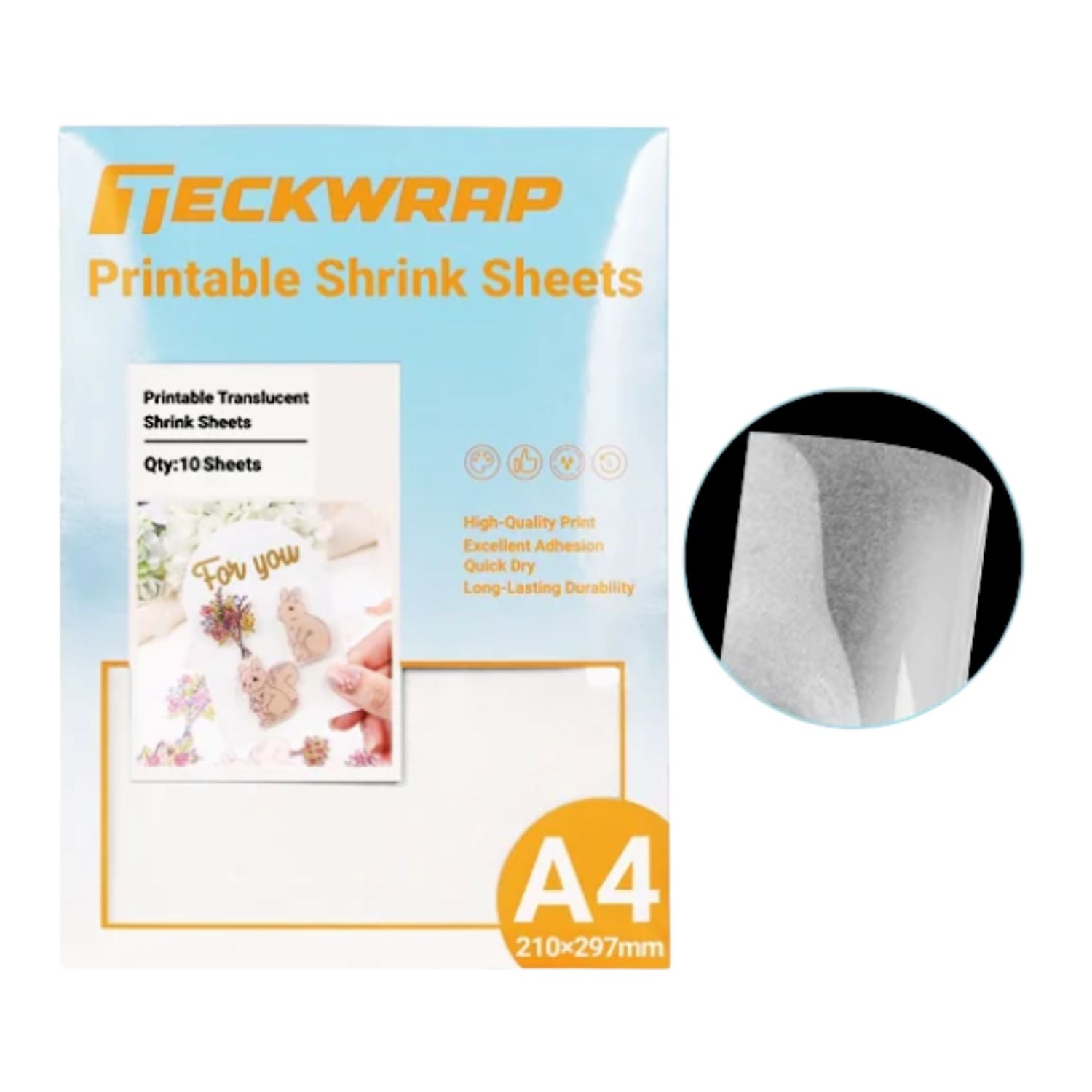 Shrink Sheets Translucent / 10 Hojas Termoencogibles Translucidas Viniles Teckwrap