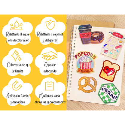 Laminate Sheets Rainbow Holographic / 50 Hojas Laminado Autoadhesivo Arcoiris Holo Acetato y Especializados Teckwrap