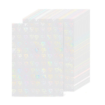 Laminate Sheets Heart Holographic / 10 Hojas Laminado Autoadhesivo Corazones Holo Acetato y Especializados Teckwrap