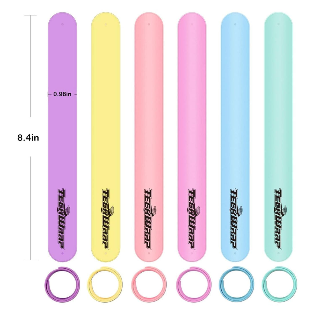 Silicone Slap Bracelets / Brazaletes Pastel Sujeta Rollos Almacenamiento y Organización Teckwrap