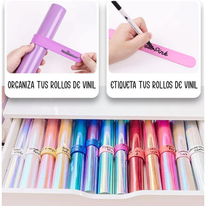 Silicone Slap Bracelets / Brazaletes Pastel Sujeta Rollos Almacenamiento y Organización Teckwrap