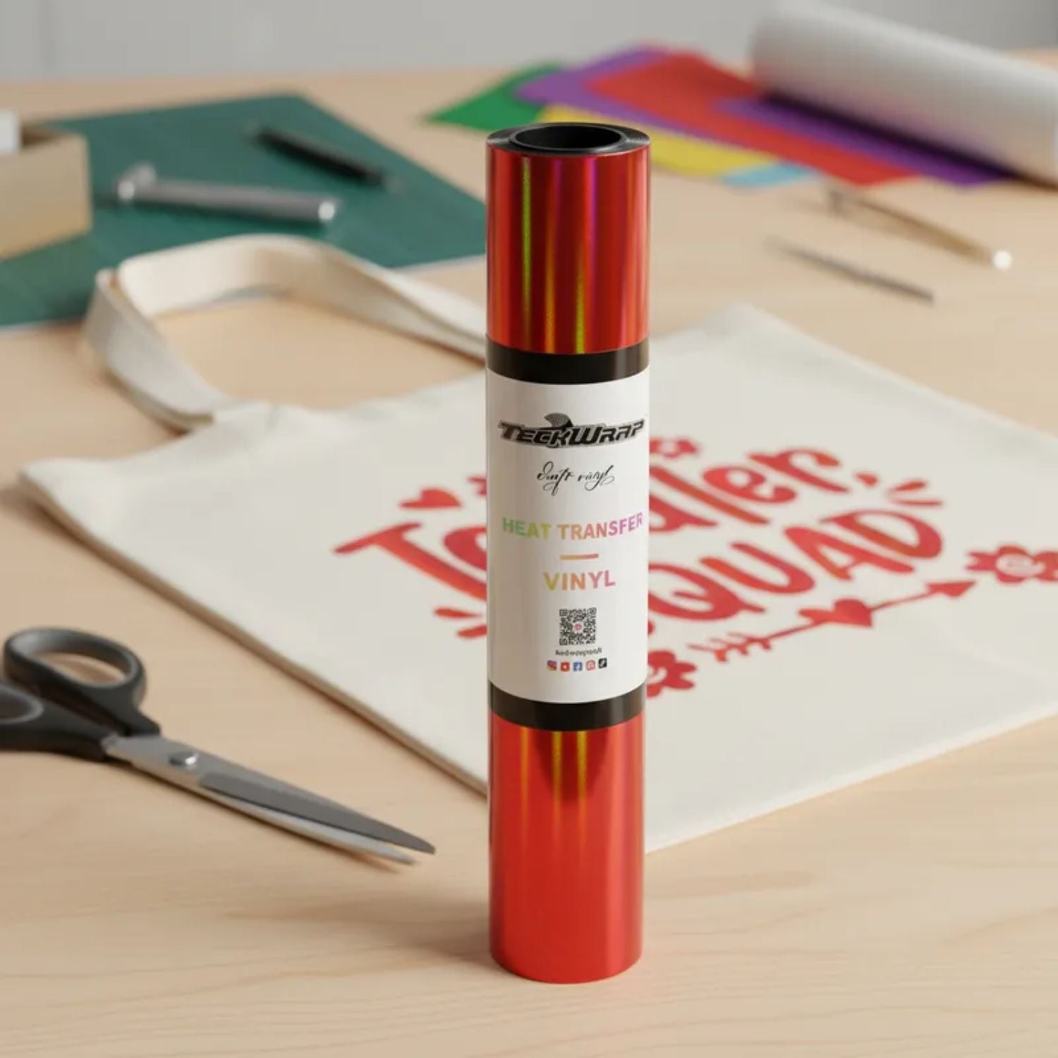 Soft Holo Flame Red HTV / Vinil Termoadhesivo Holográfico Flama Roja Viniles Teckwrap