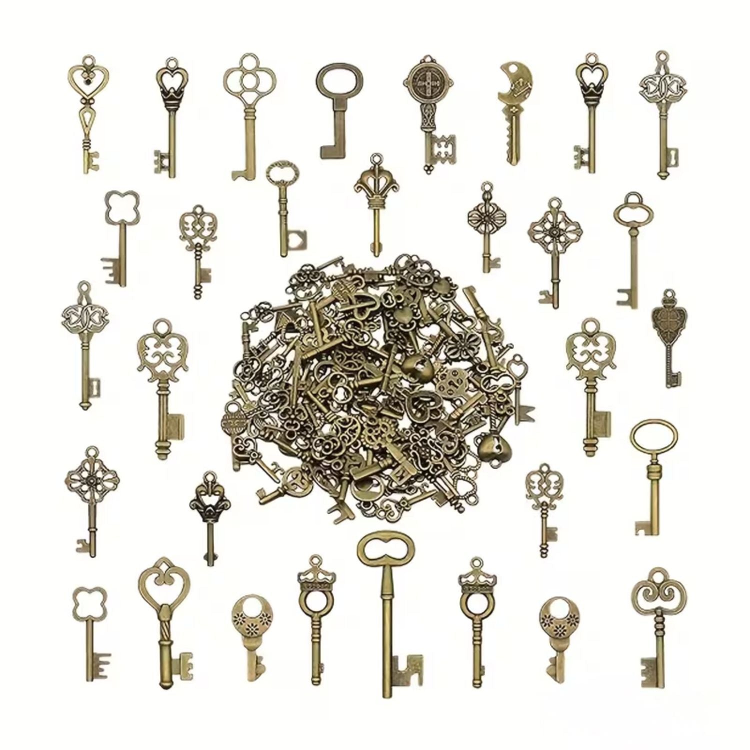 20 Mini Llaves Metálicas Vintage Mix