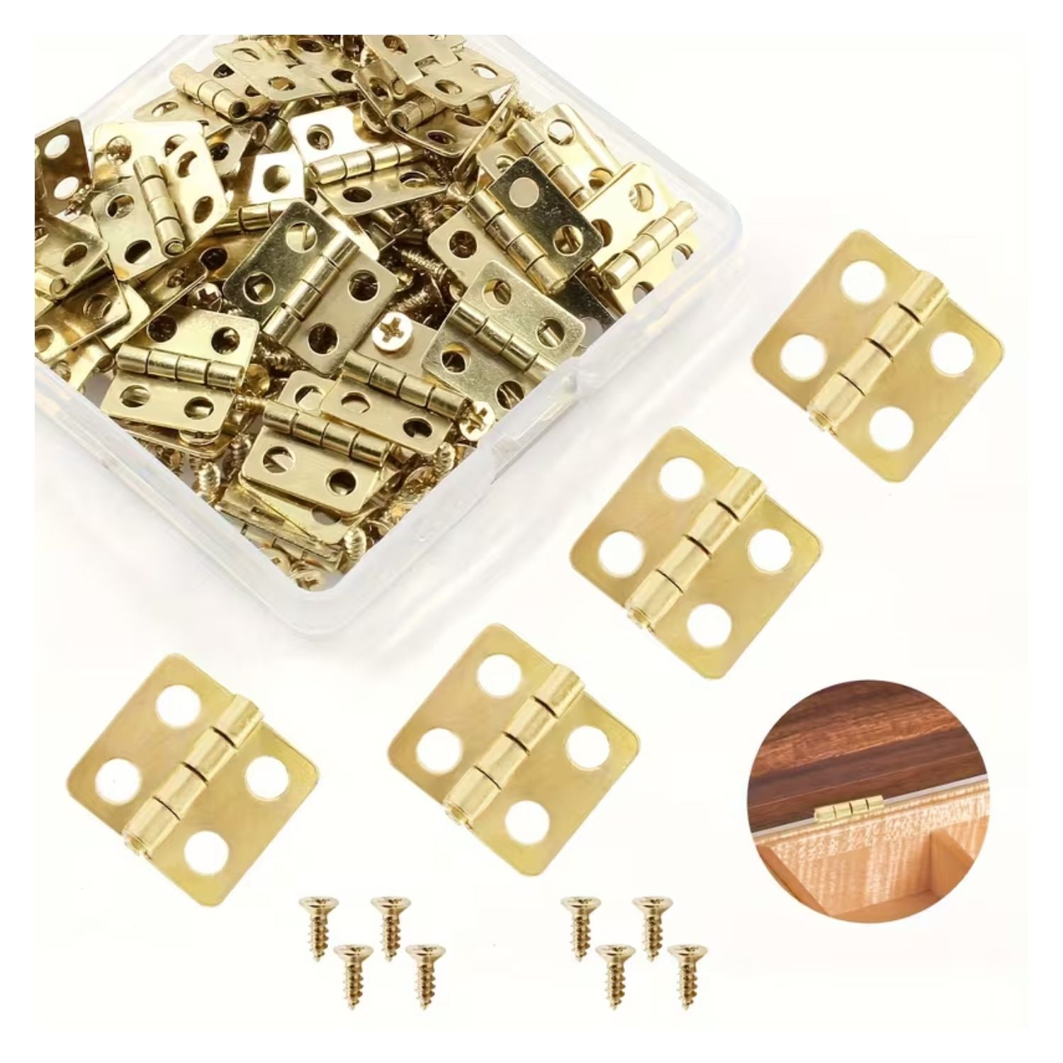 10 Bisagras Metálicas Doradas 13mm Accesorios Hobbees