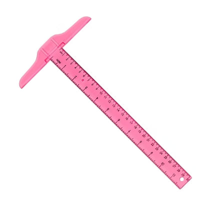 Regla "T" de Acrílico Color Rosa Transparente de 30 cm Borradores y Reglas Hobbees