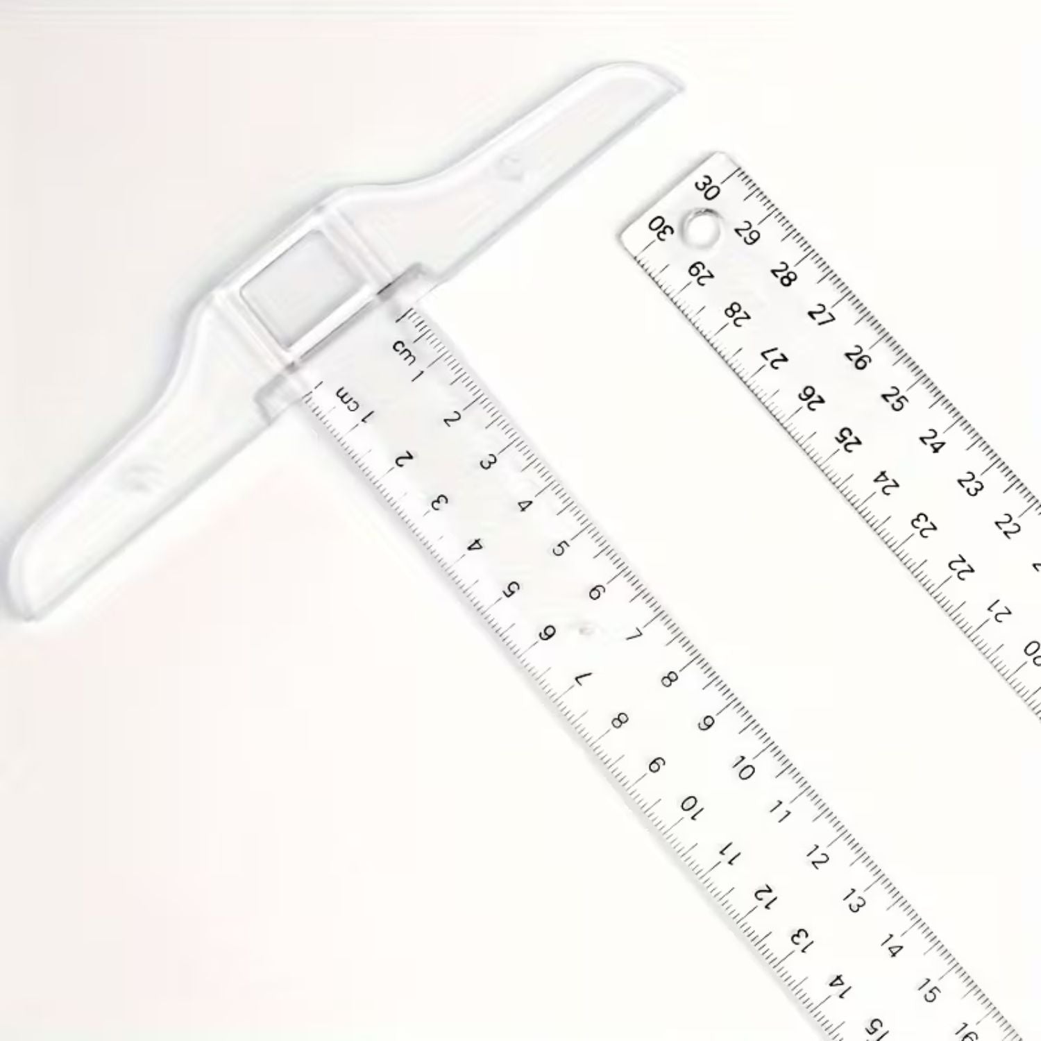Regla "T" de Acrílico Color Rosa Transparente de 30 cm Borradores y Reglas Hobbees