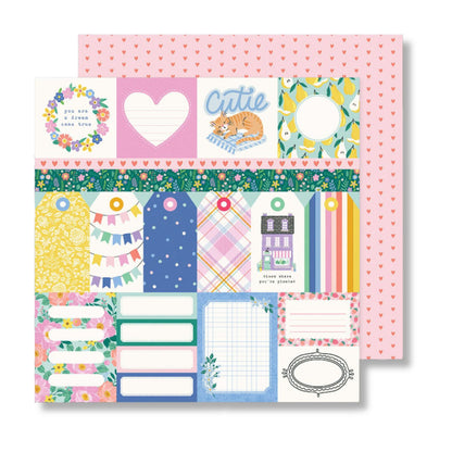 Poppy &amp; Pear Paper Sheet 12" / Hoja de Papel Cutie Papel, Hojas Sueltas American Crafts