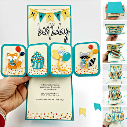 Suaje de Estructura para Hacer Twist and Pop Fold Card Dados de Corte / Suajes / Troqueles Hobbees