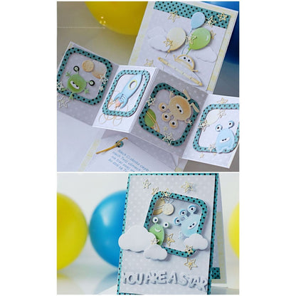 Suaje de Estructura para Hacer Twist and Pop Fold Card Dados de Corte / Suajes / Troqueles Hobbees
