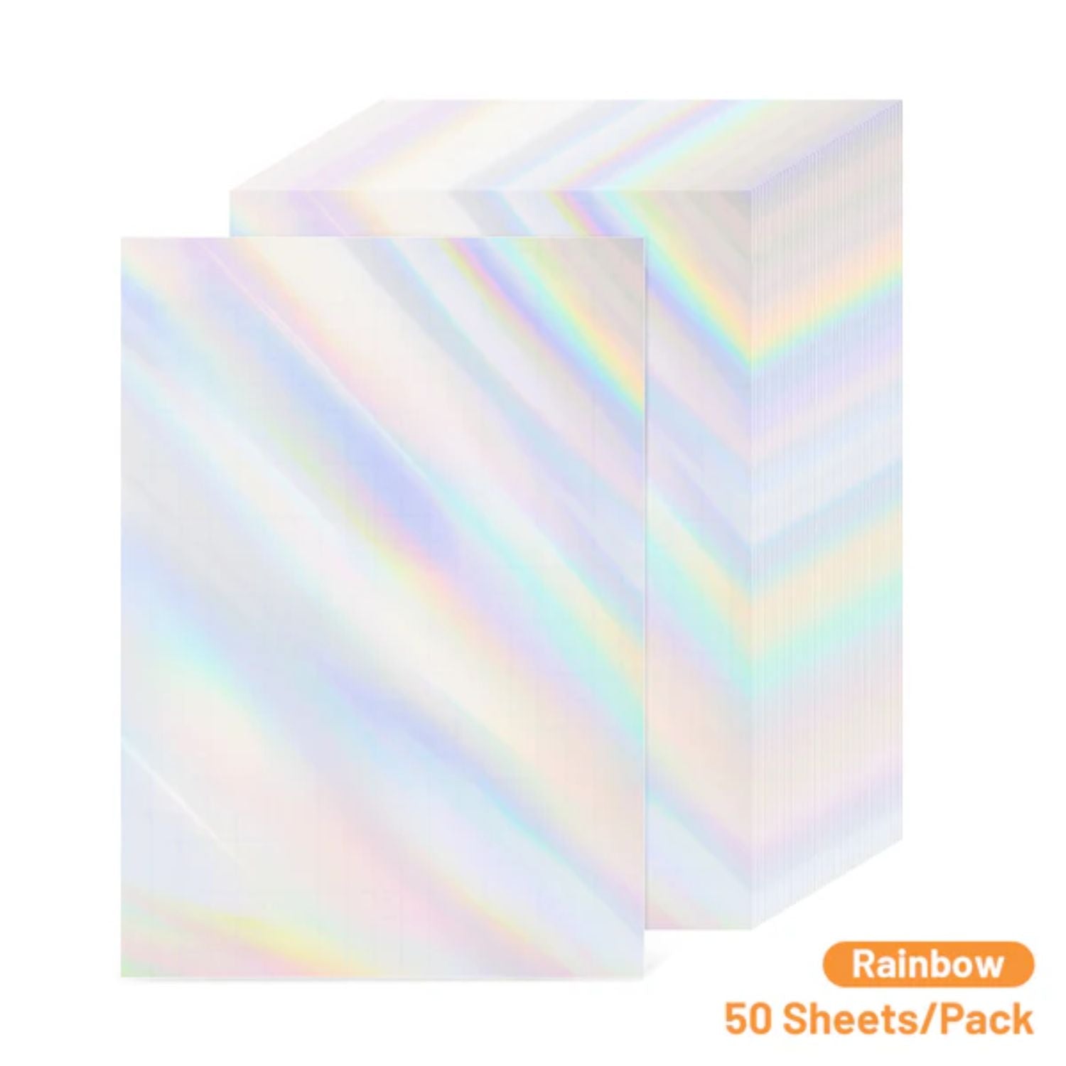 Laminate Sheets Rainbow Holographic / 50 Hojas Laminado Autoadhesivo Arcoiris Holo Acetato y Especializados Teckwrap