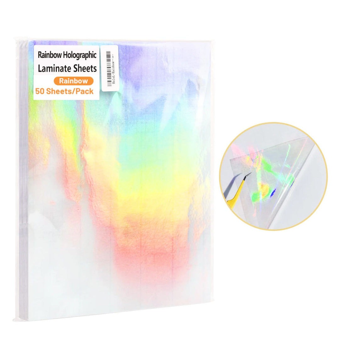 Laminate Sheets Rainbow Holographic / 50 Hojas Laminado Autoadhesivo Arcoiris Holo Acetato y Especializados Teckwrap