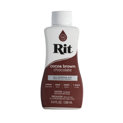 Rit Dye Liquid Cocoa Brown / Líquido para Teñir Café Oscuro Pintura para Tela Rit