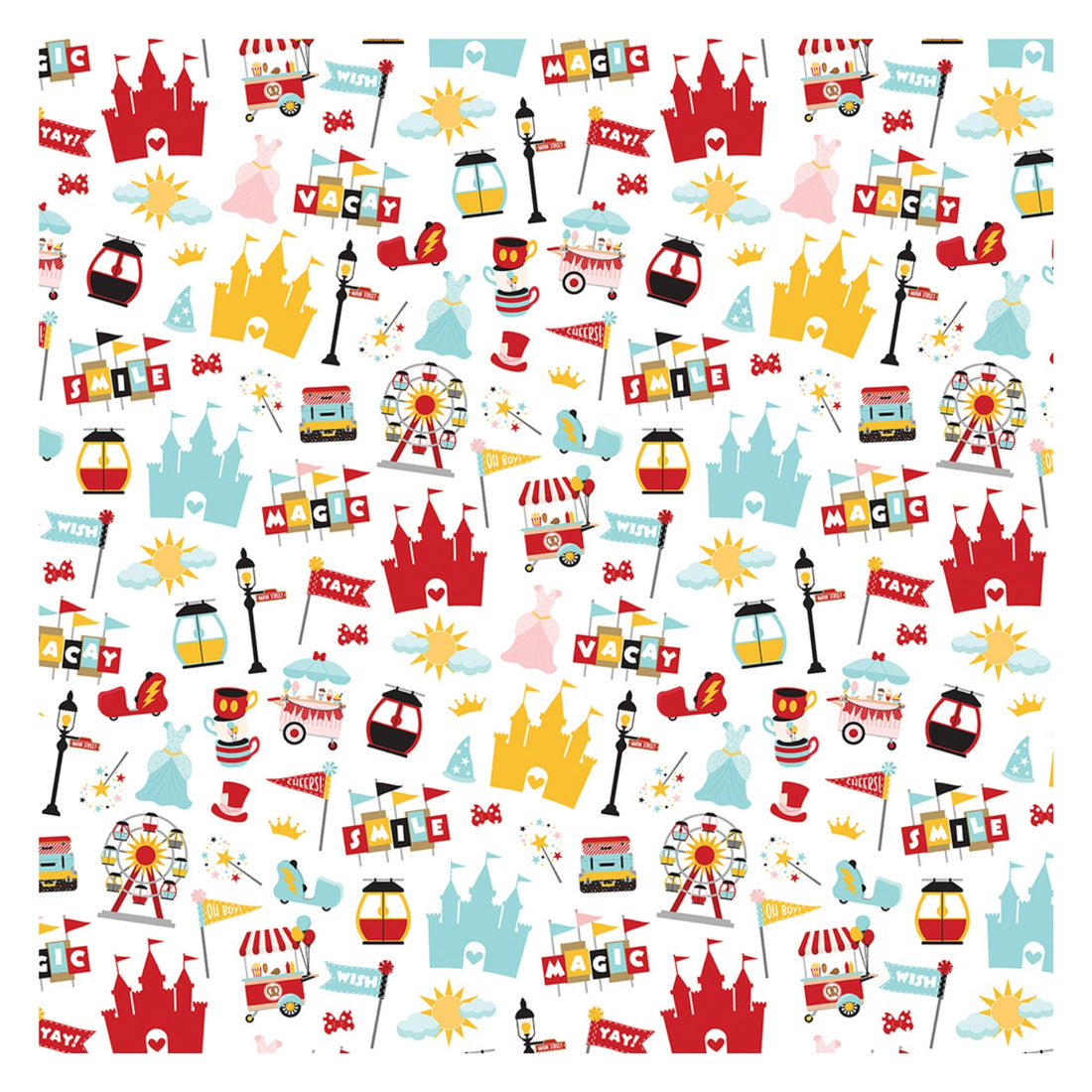 Happy Place Double Sided Paper / Papel Doble Cara Mickey 12" Papel, Hojas Sueltas Echo Park