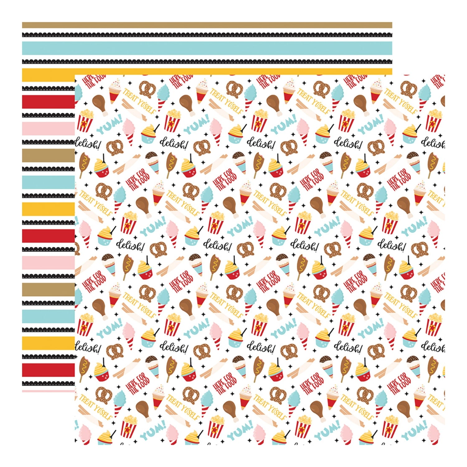 Downtown Dishes Double Sided Paper / Papel Doble Cara Mickey 12" Papel, Hojas Sueltas Echo Park
