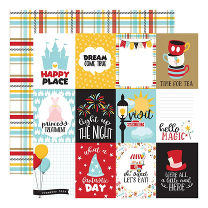3x4 Journaling Cards Double Sided Paper / Papel Doble Cara Mickey 12" Papel, Hojas Sueltas Echo Park