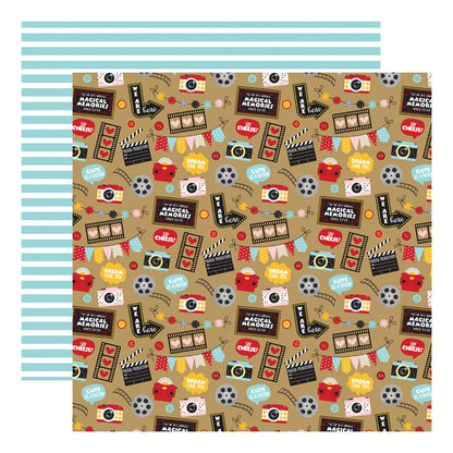 Magical Productions Double Sided Paper / Papel Doble Cara Mickey 12" Papel, Hojas Sueltas Echo Park