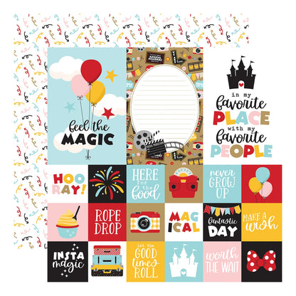 Multi Journaling Cards Double Sided Paper / Papel Doble Cara Mickey 12" Papel, Hojas Sueltas Echo Park