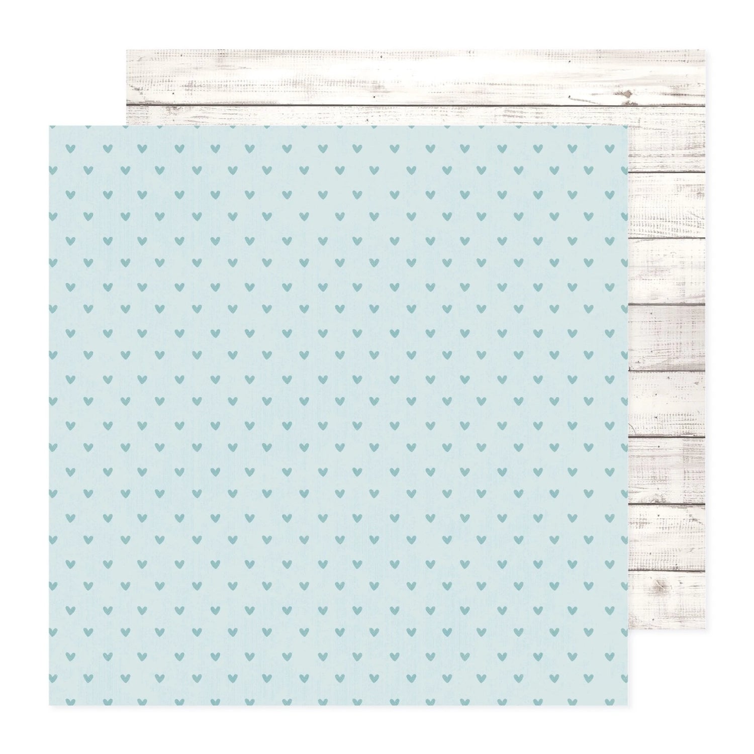 Patterned Double-Sided Cardstock / Cartulina Estampada Doble Cara Corazones Azules 12 x 12" Papel, Hojas Sueltas American Crafts