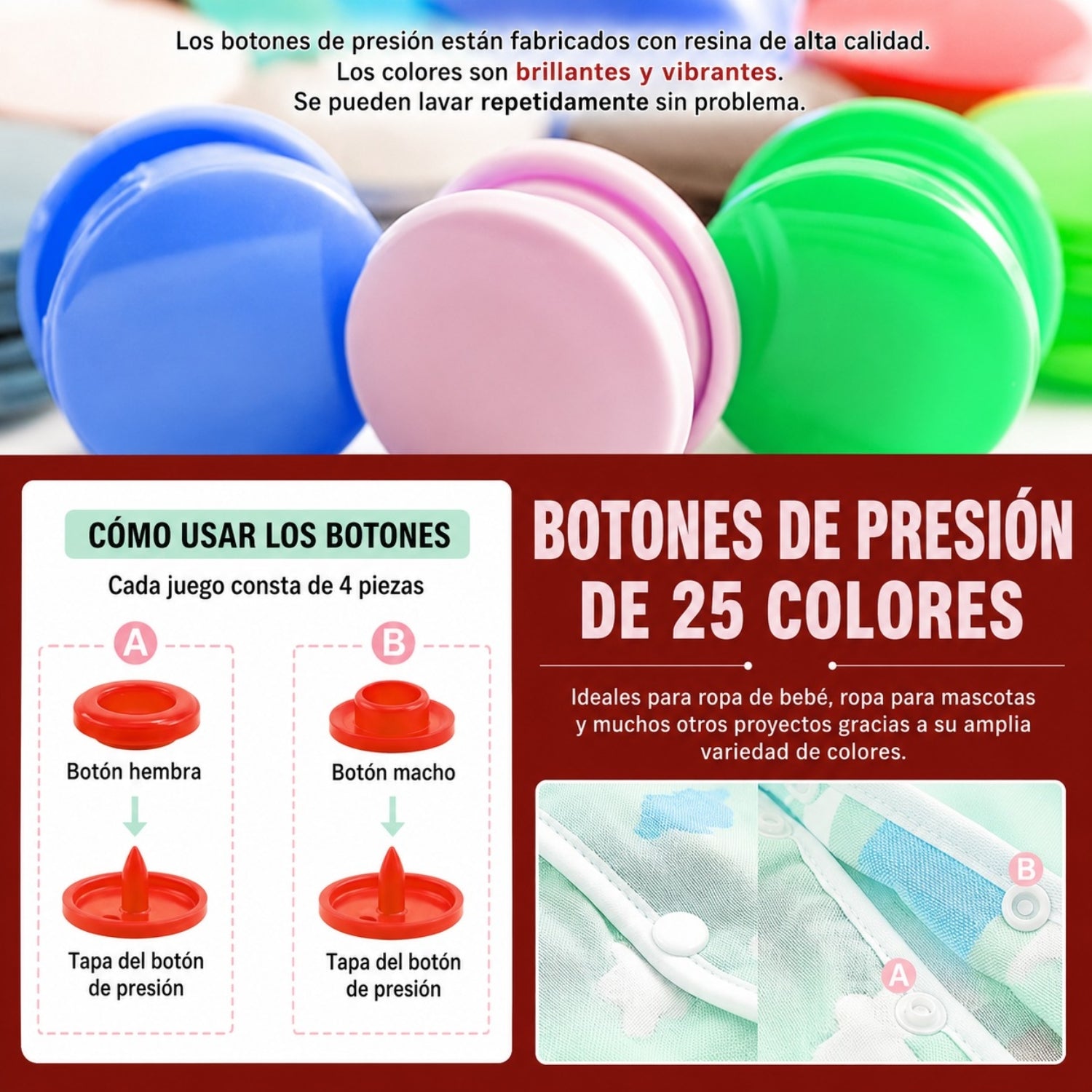 Remachadora de Botones Rosa con Botones Perforadoras Hobbees