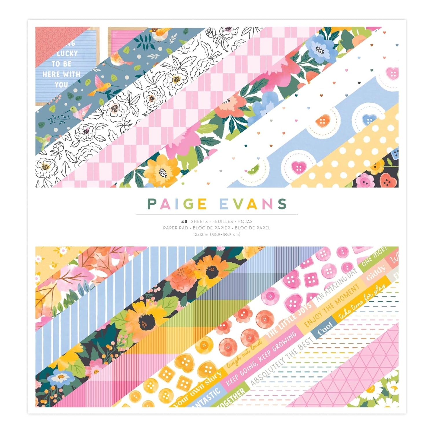 Garden Shoppe Paper Pad / Block de Papel Jardín de Flores 12" Papel Paige Evans