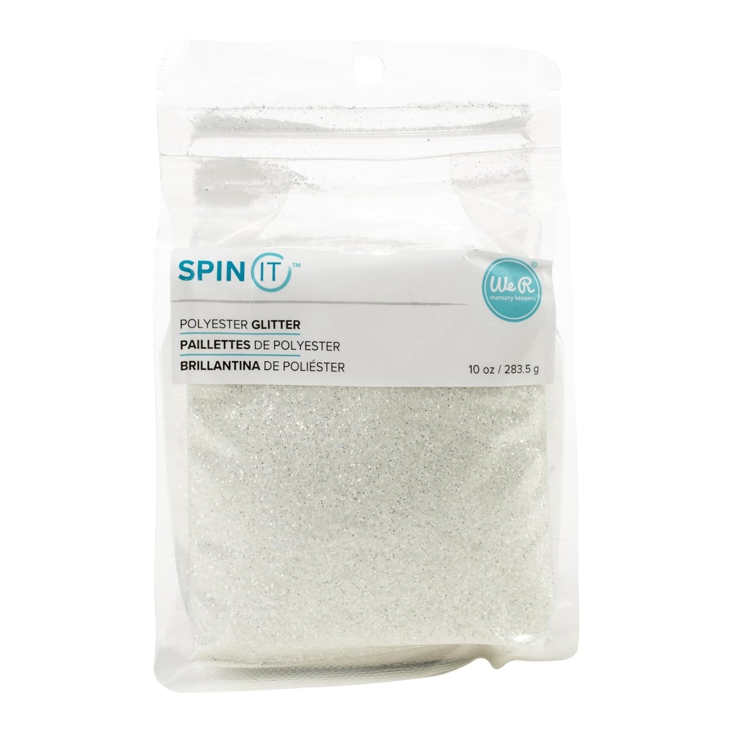 Spin It Extra Fine Glitter White Metalic / Diamantina Extra Fina Color Blanco Metálico Adornos / Embellishments We R Memory Keepers