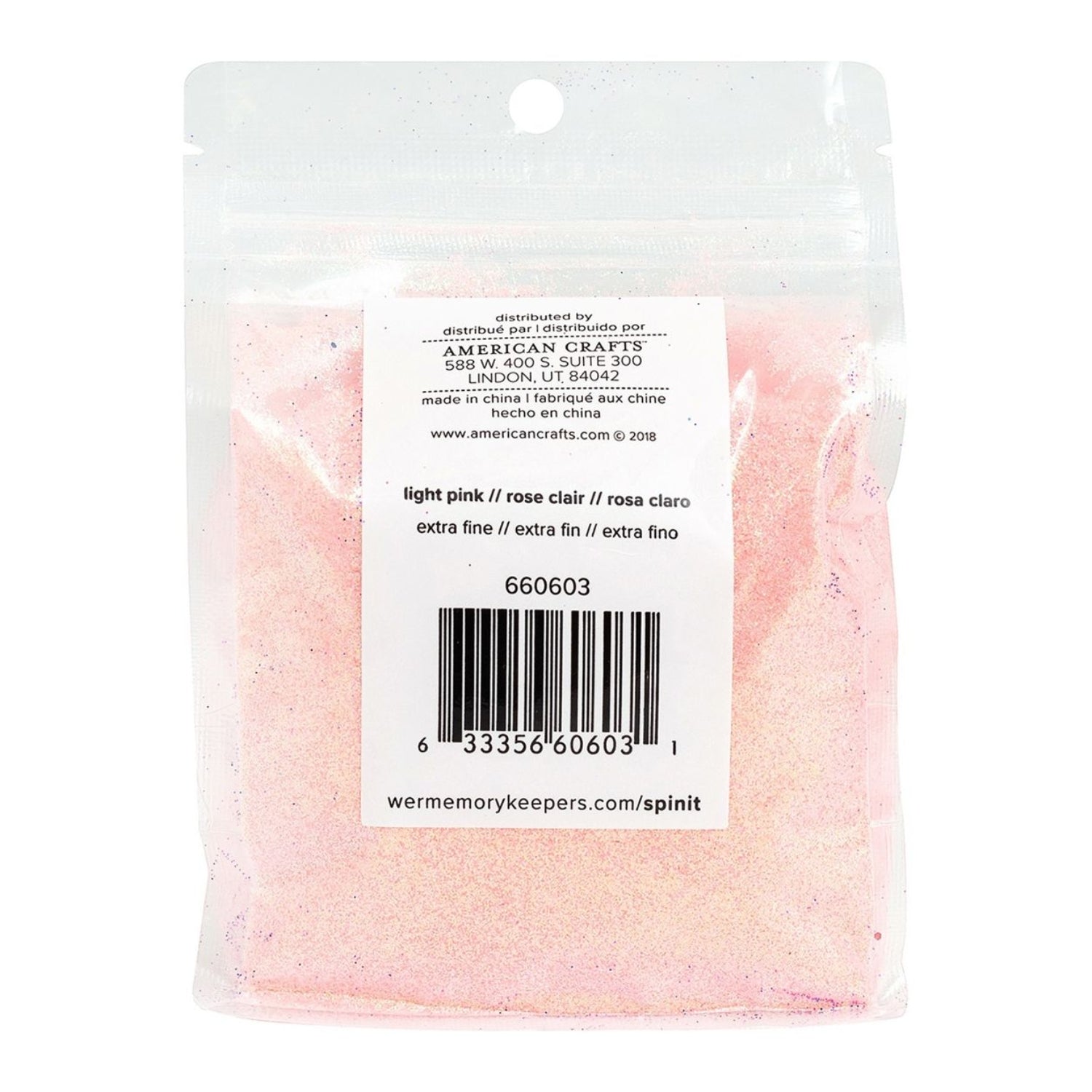 Spin It Extra Fine Glitter Light Pink / Diamantina Rosa Claro Extra Fina Adornos / Embellishments We R Memory Keepers