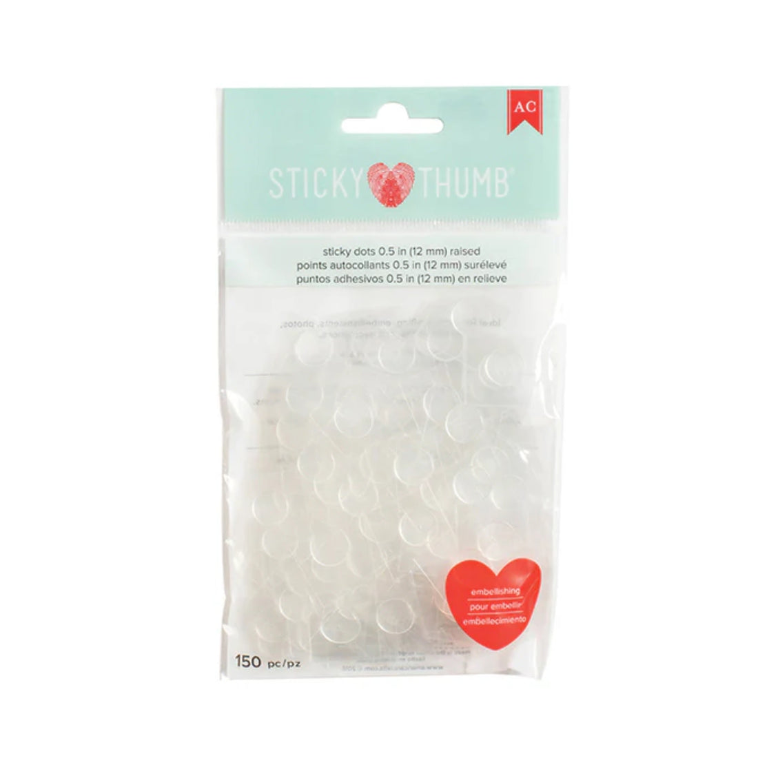 Raised Sticky Dots 1/2" / 150 Puntos Adhesivos en Relieve 12 mm Adhesivos / Pegamentos American Crafts