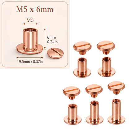 Tornillo Chicago Oro Rosa para Encuadernación 6mm