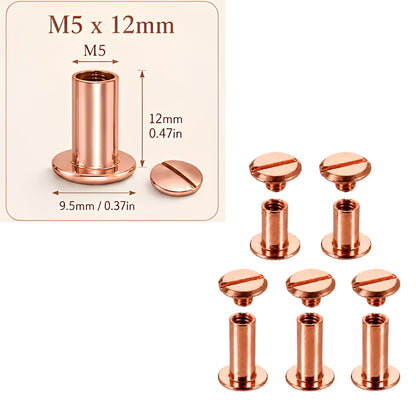 Tornillo Chicago Oro Rosa para Encuadernación 12mm