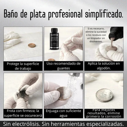 Silver Plating Solution / Liquido Plateador Medios Mixtos y Pastas Texturizadoras Nushine