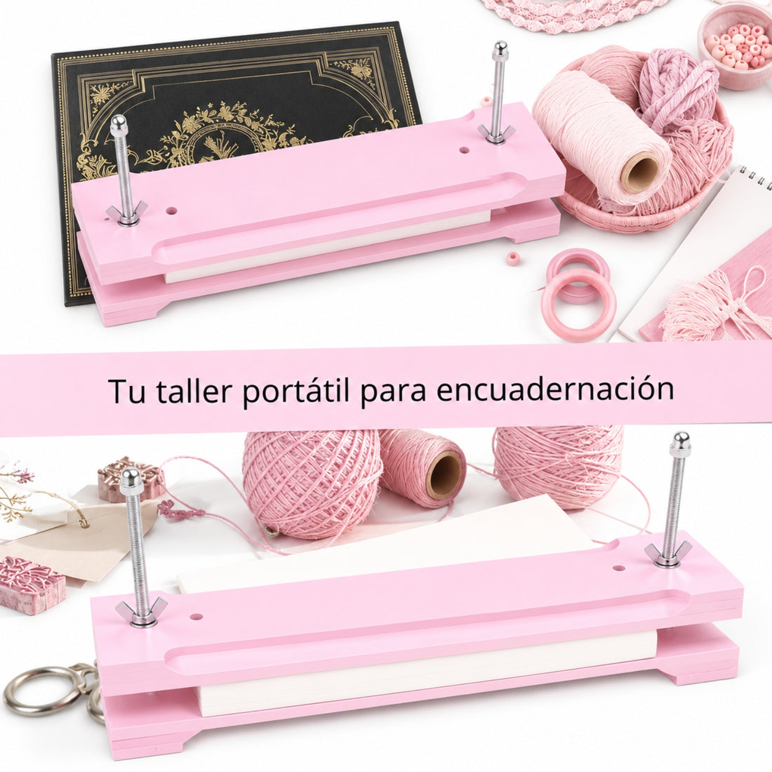 Prensa de Madera Rosa para Encuadernación Encuadernacion Hobbees