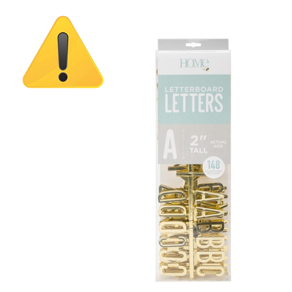 EA Gold 2" Letters / Letras Color Oro Para Tablero