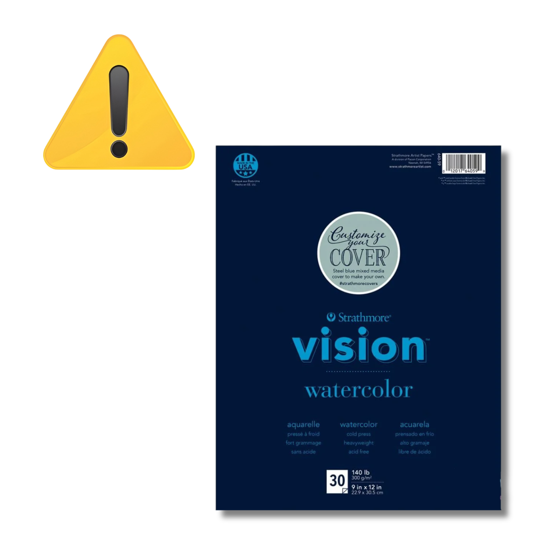 EA Strathmore Vision Cold Press Watercolor Pad 9 x 12" / Papel para Acuarela Papel para Arte Strathmore