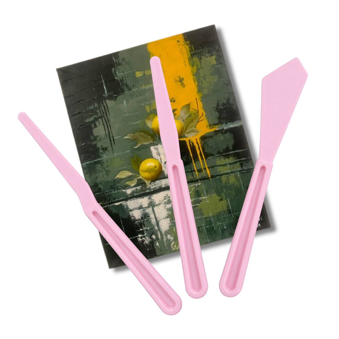 Set Plastic Palette Knives / Set Espátulas de plástico Rosa Pinceles y Brochas Hobbees