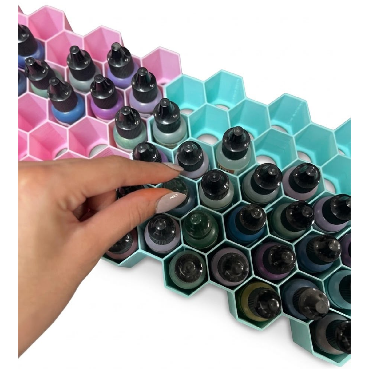 Organizador Panal para Tintas al Alcohol color Rosa Almacenamiento y Organización Hobbees