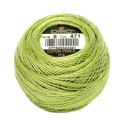 Pearl Cotton Balls No.8 Avocado Green / Hilo Perlé No.8 Verde Aguacate Listones e Hilos DMC