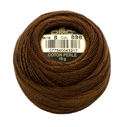 Pearl Cotton Balls No.8 Dark Coffee Brown / Hilo Perlé No.8 Café Oscuro Listones e Hilos DMC