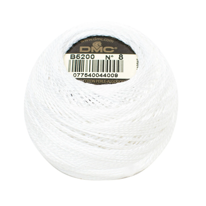 Pearl Cotton Balls No.8 Snow White / Hilo Perlé No.8 Blanco Listones e Hilos DMC