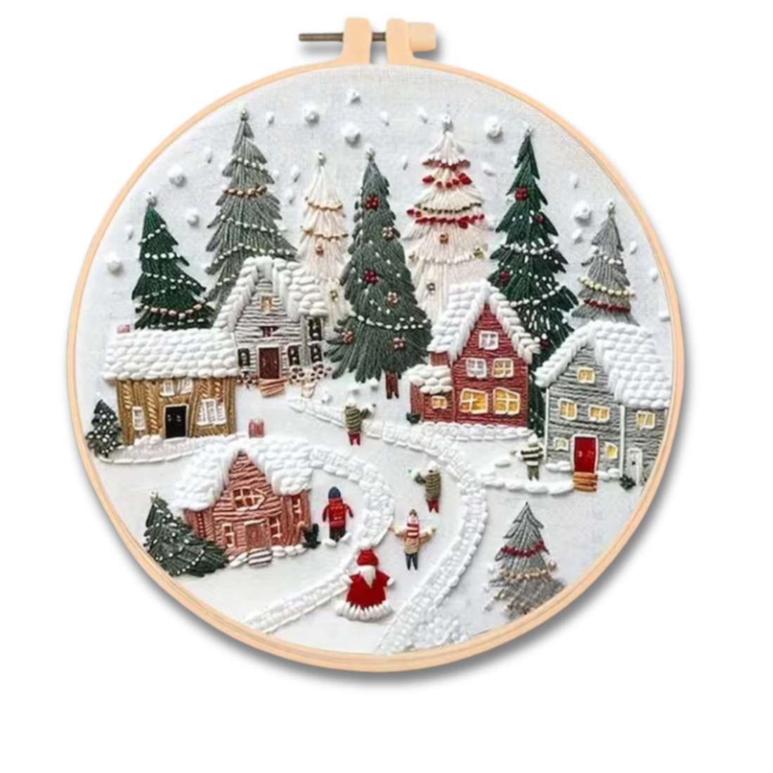 Kit Bordado Christmas Village Embroidery Kit 20cm Costura Dowdell