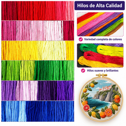 Kit Bordado Sunflower Embroidery Kit 20cm Costura Dowdell