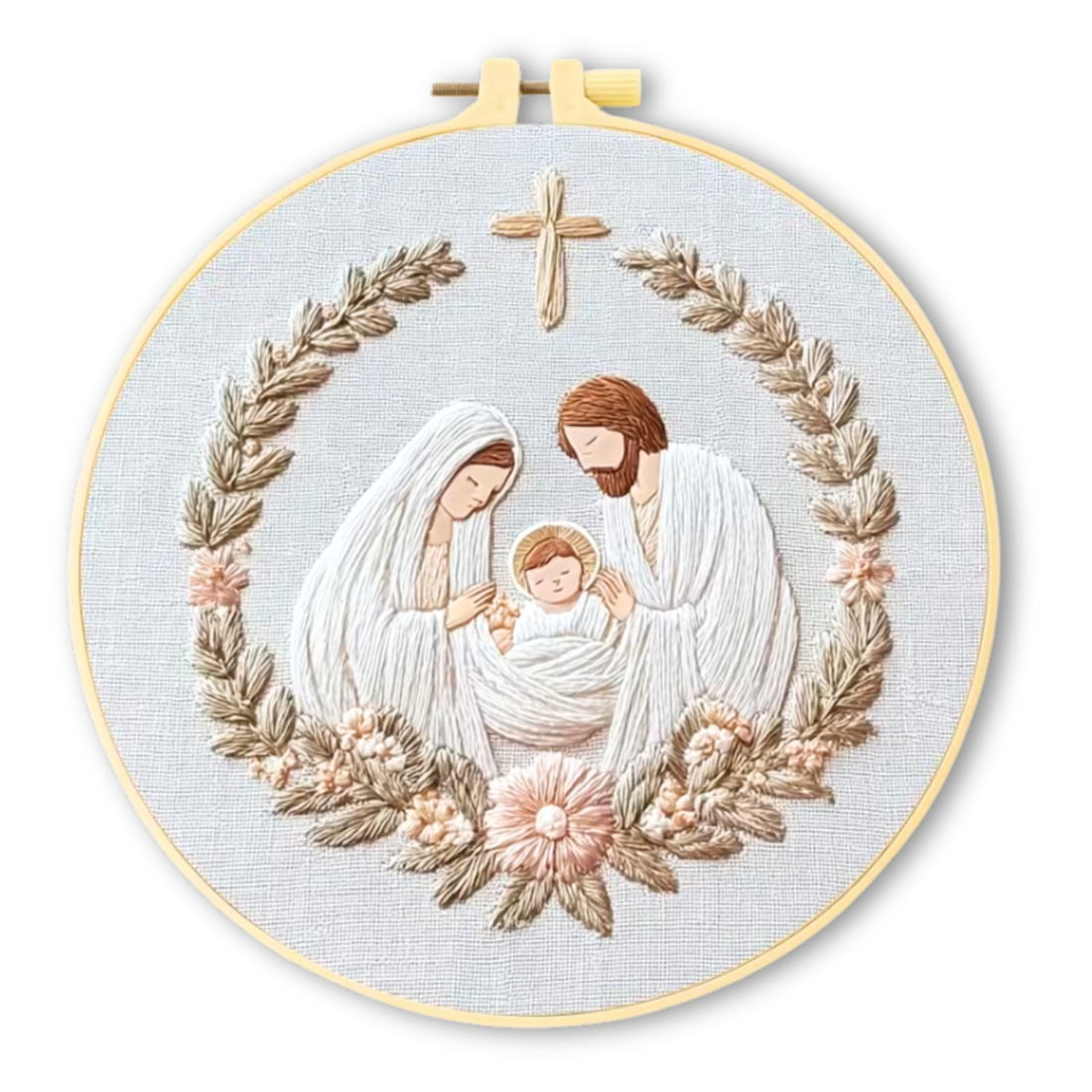 Kit Bordado Virgin Mary and Jesus Embroidery Kit 20cm Costura Dowdell