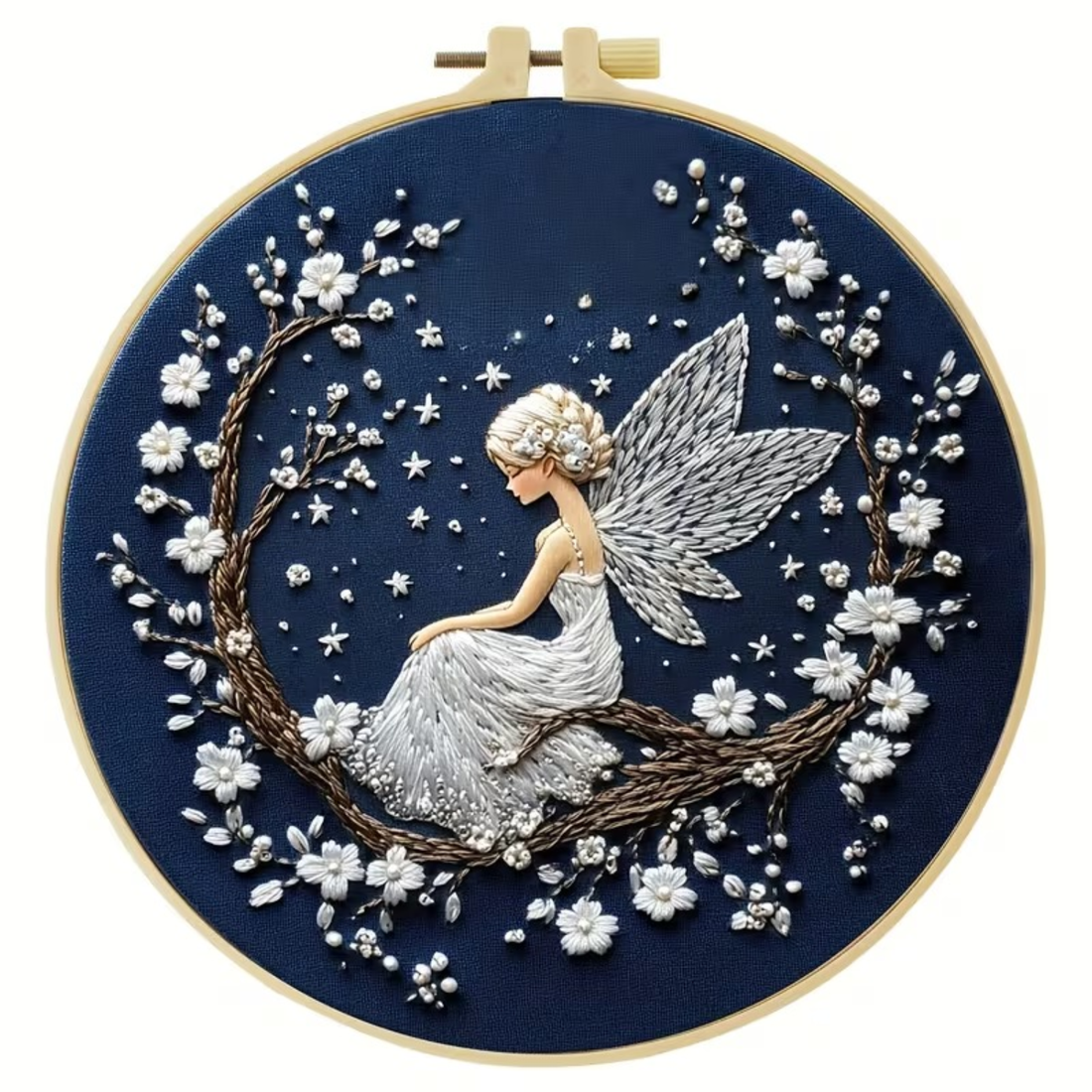 Kit Bordado Flower Fairy Embroidery Kit 20cm Costura Dowdell