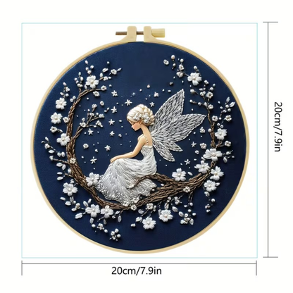 Kit Bordado Flower Fairy Embroidery Kit 20cm Costura Dowdell