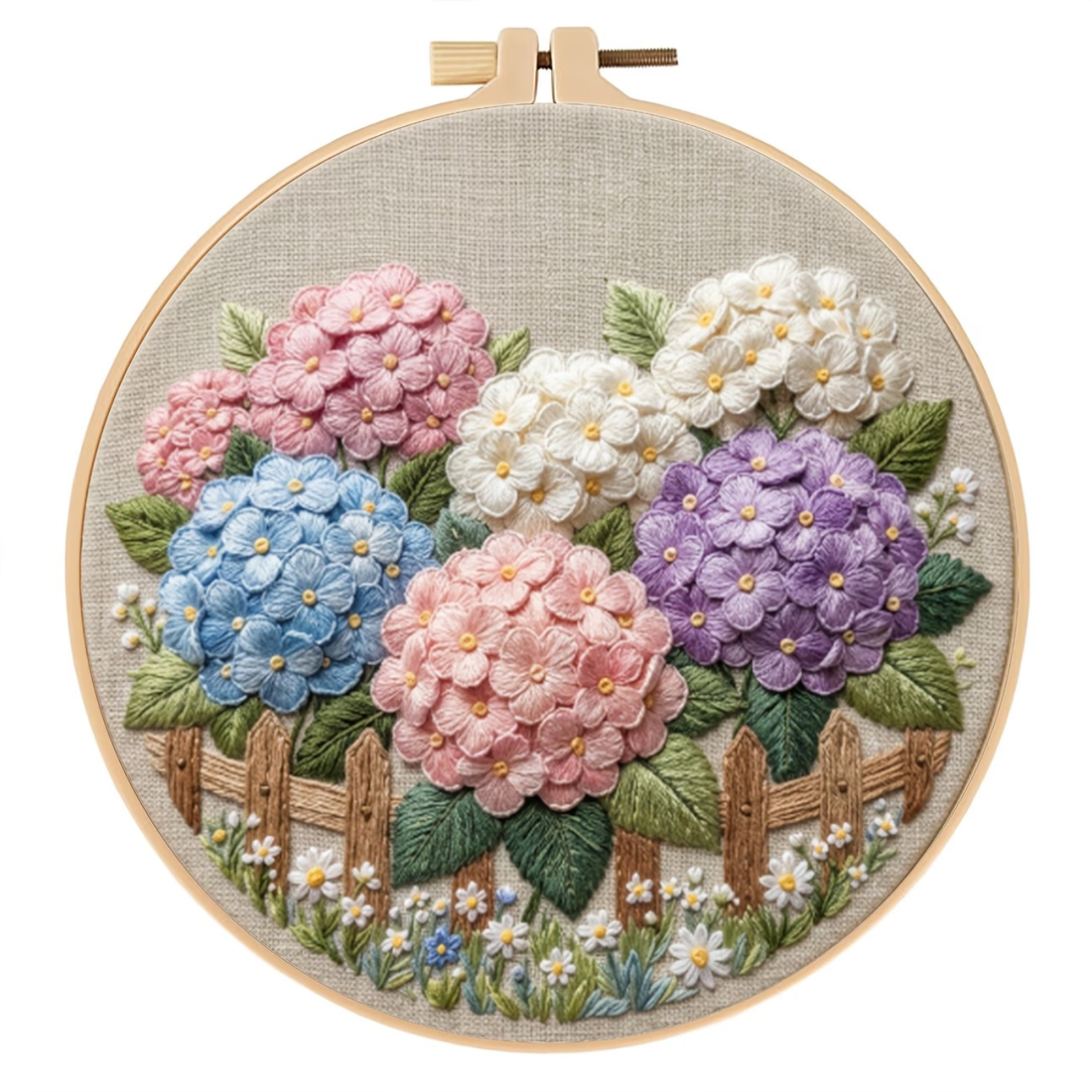 Kit Bordado Hydrangea Embroidery Kit 20cm Costura Dowdell
