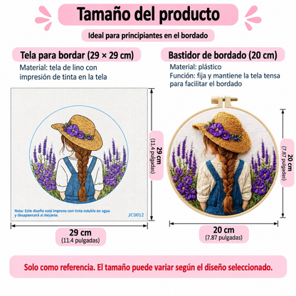 Kit Bordado Flower Girl Embroidery Kit 20cm Costura Dowdell