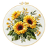 Kit Bordado Sunflowers Embroidery Kit 20cm Costura Dowdell