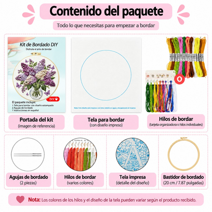 Kit Bordado Blooming Lilacs Embroidery Kit 20cm Costura Dowdell