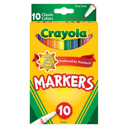 Fine Line Markers / 10 Marcadores Punta Fina Marcadores &amp; Plumones Crayola