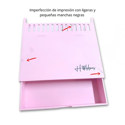 Base Cajón y Guia para Alinear y Cerrar Arillos con The Cinch Color Rosa Con Detalle Superficial Encuadernacion Hobbees