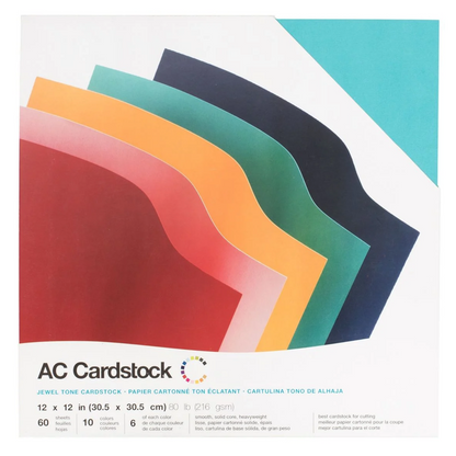 Smooth Cardstock Jewel Tone / Hojas Cartulina Colores Joya 12" hojas American Crafts
